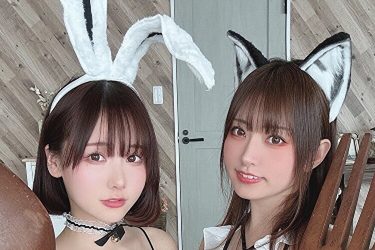 けんけん&有川紗雪、アニマル水着のキュートな2ショット