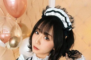 伊織もえ、ぷっくりバスト丸見えメイドコス