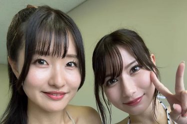 原つむぎ&紗々、迫力満点の三角ビキニ共演