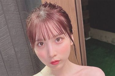 紗愛、頼りないタオルと美ボディ