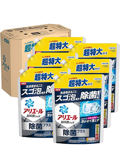 アリエール 洗濯洗剤 液体 除菌プラス 詰め替え 850g×6[ケース販売]